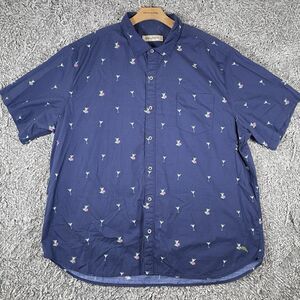 Tommy Bahama Button Up Shirt Men’s Size XXXL Martini Glasses Blue Short Sleeve
